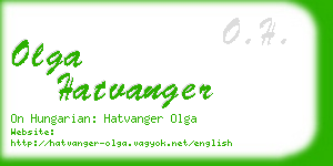 olga hatvanger business card